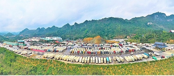Bãi xe của Công ty CP Hữu nghị Xuân Cương (Lạng Sơn).  Ảnh: Xuan Cuong JSC
