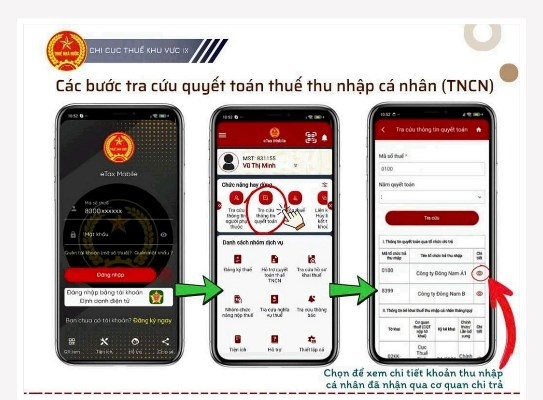 Hướng dẫn tra cứu các bước Quyết toán thuế thu nhập cá nhân qua ứng dụng eTax Mobile Hướng dẫn tra cứu các bước Quyết toán thuế thu nhập cá nhân qua ứng dụng eTax Mobile