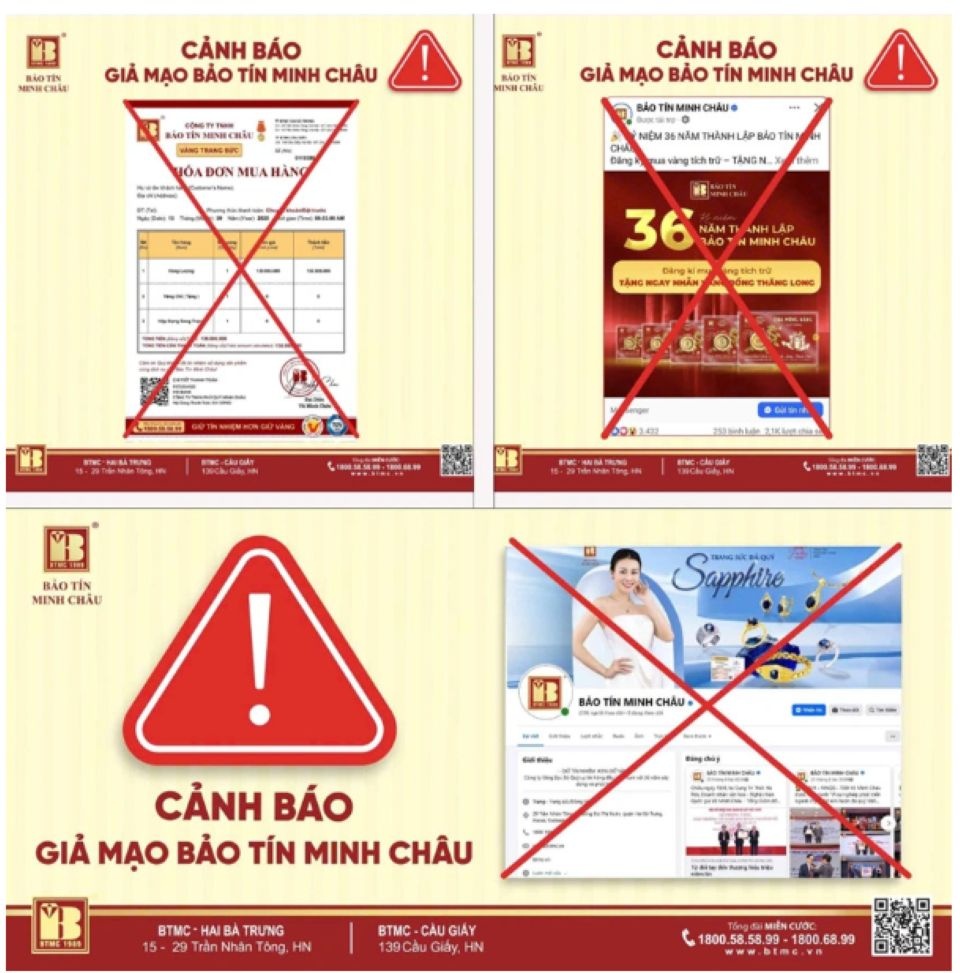 Cảnh báo tình trạng giả mạo các trang web của các công ty vàng bạc lớn để lừa đảo