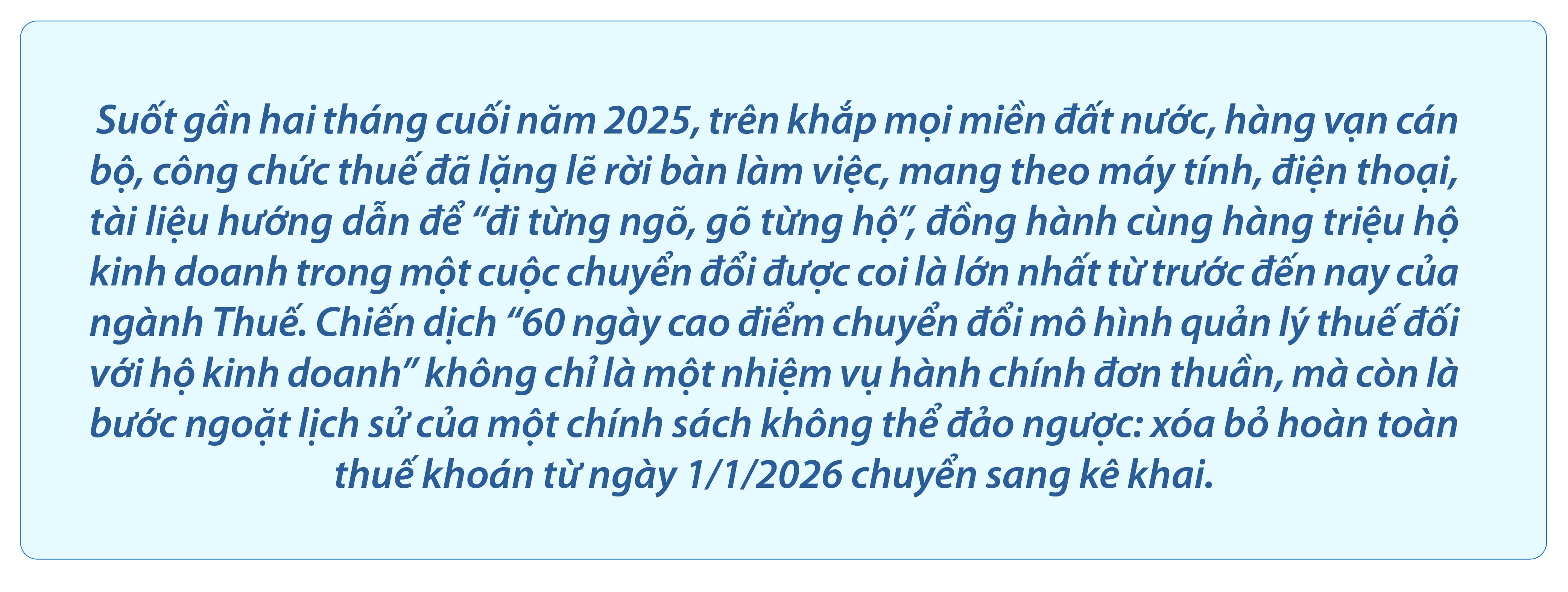 EMAGAZINE: “60 ngày cao điểm hỗ trợ hộ kinh doanh: Hành trình không tiếng trống, chỉ tiếng bước chân của người làm thuế”