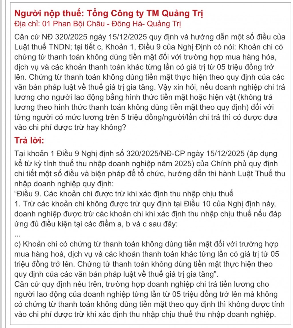Chi lương trên 5 triệu đồng không chuyển khoản: Cơ quan Thuế nói gì?