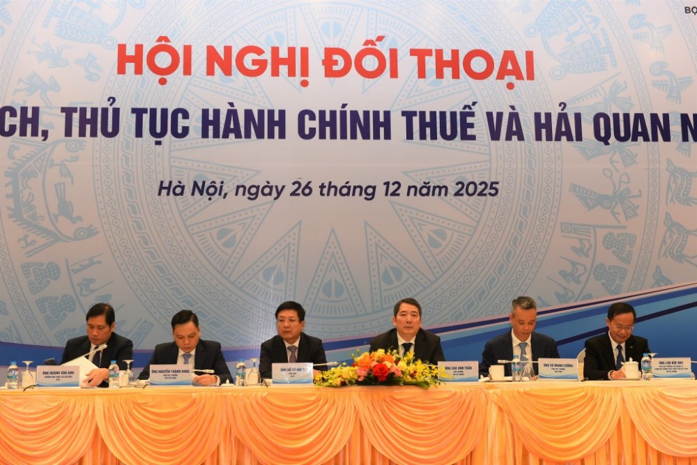 Hội nghị đối thoại về chính sách thủ tục hành chính thuế và hải quan năm 2025 diễn ra ngày 26/12/2025.