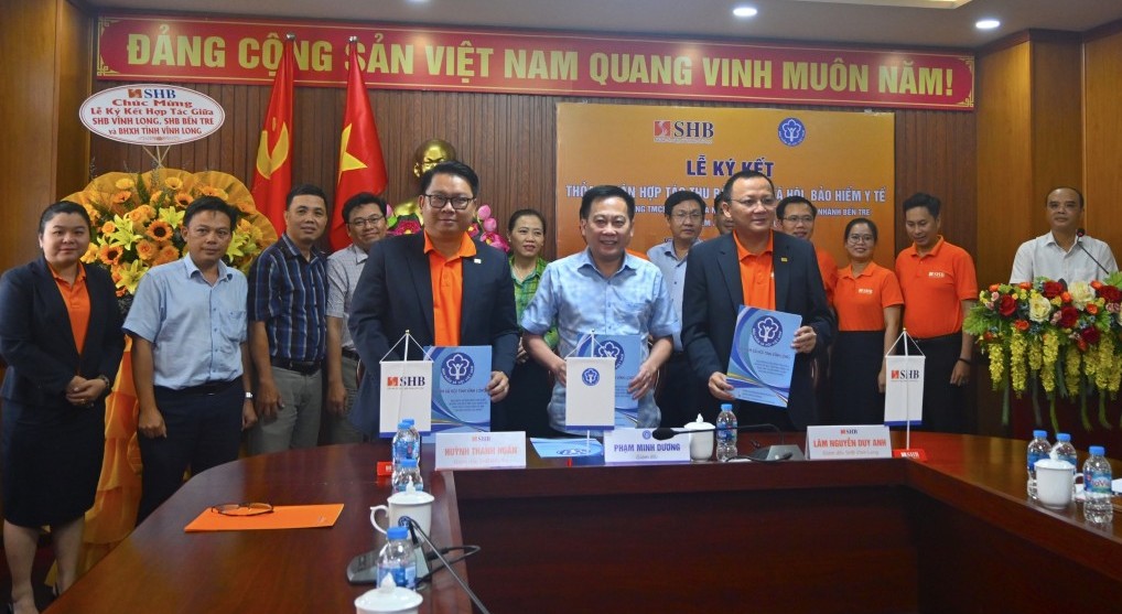 BHXH Vĩnh Long ủy quyền thu BHXH, BHYT với Ngân hàng SHB chi nhánh Vĩnh Long, Bến Tre