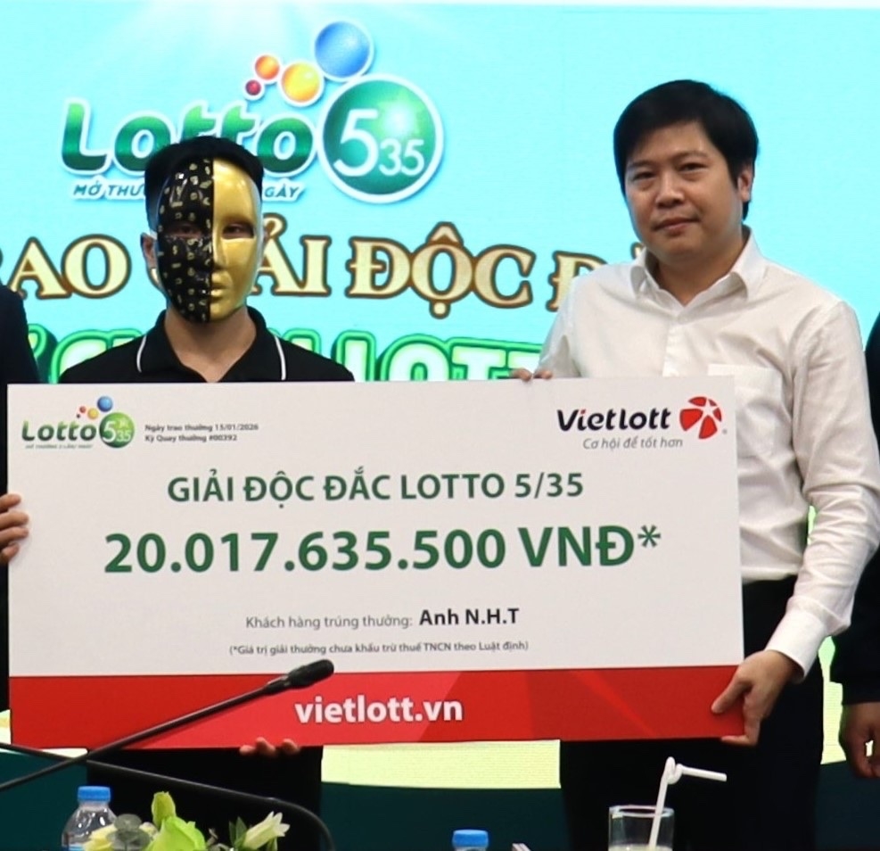 Nam thanh niên đến từ Cao Bằng trúng giải độc đắc xổ số tự chọn Lotto 5/35 trị giá hơn 20 tỷ đồng