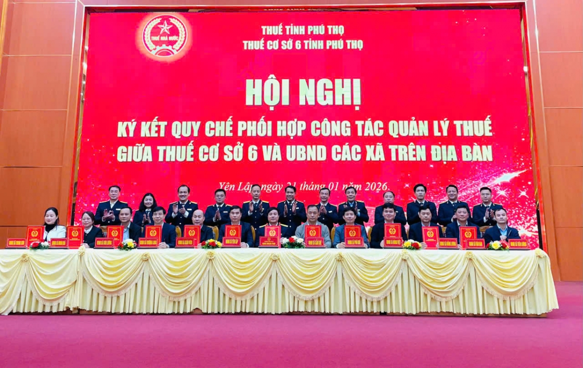 Thuế cơ sở 6 tỉnh Phú Thọ: ký kết quy chế phối hợp trong công tác quản lý thuế