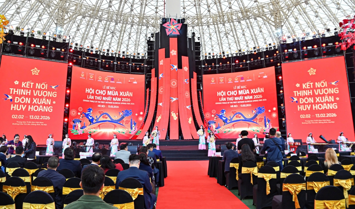 Lễ bế mạc Hội chợ Mùa Xuân 2026 sẽ diễn ra vào 20h ngày 13/2, tại Trung tâm Triển lãm Việt Nam.