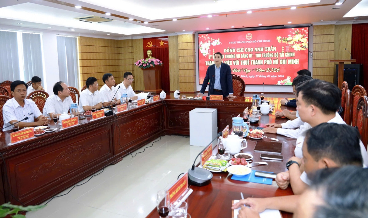 Thứ Trưởng Bộ Tài Chính Cao Anh Tuấn thăm và làm việc tại Thuế TP. Hồ Chí Minh nhân dịp đầu năm mới