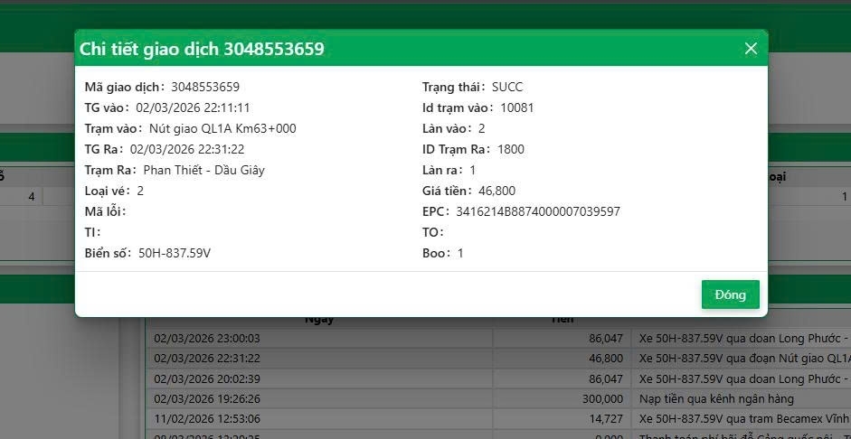 Hơn 10 tiếng, thực hiện hơn 10.000 giao dịch thu phí sử dụng đường bộ trên 5 tuyến cao tốc trọng điểm