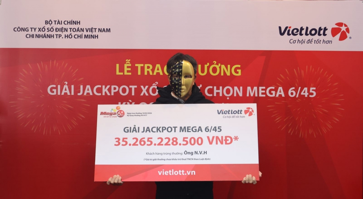 Chọn số theo ngày sinh cháu nội, người đàn ông tại TP. Hồ Chí Minh trúng Vietlott hơn 35 tỷ đồng
