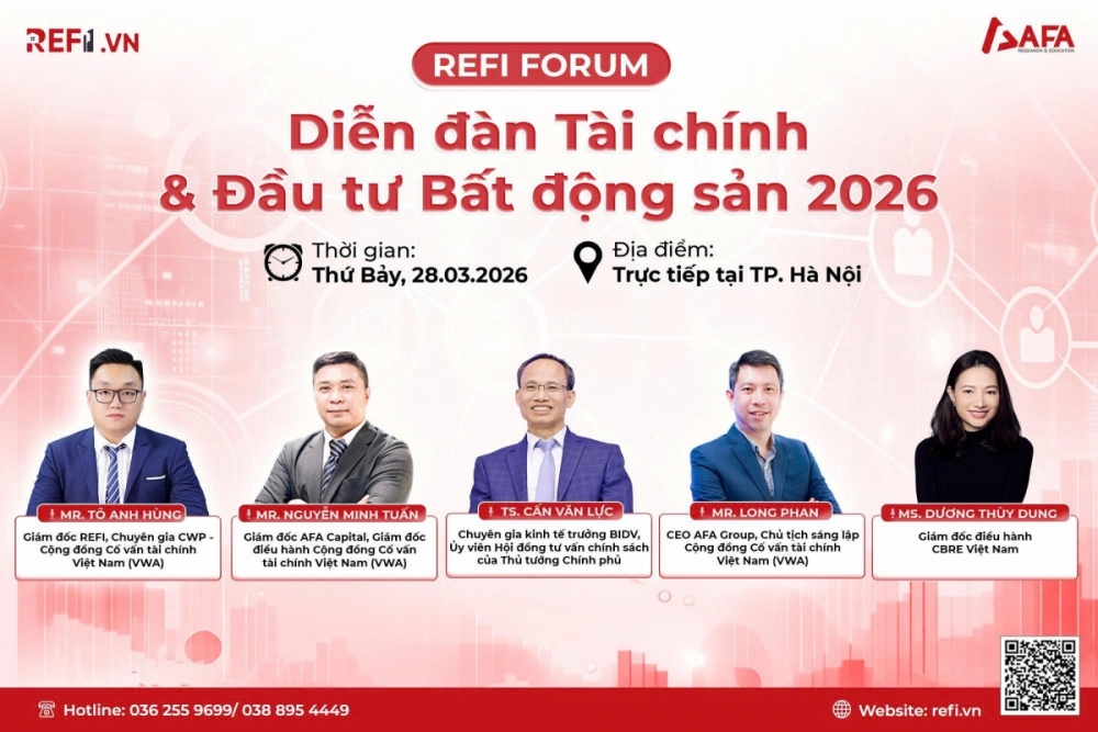Ngày 28/3 sẽ diễn ra Diễn đàn Tài chính & Đầu tư bất động sản 2026 Ngày 28/3 sẽ diễn ra Diễn đàn Tài chính & Đầu tư bất động sản 2026