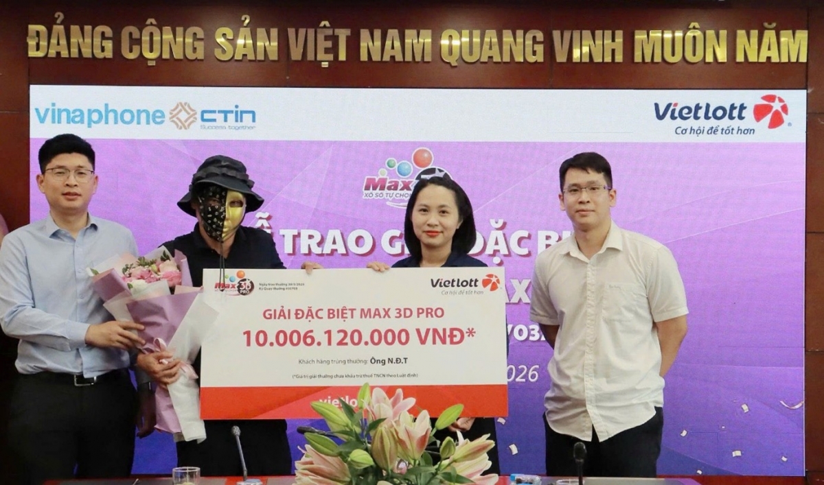 Thêm một người chơi Vietlott trúng 23 giải của xổ số tự chọn Max 3D Pro với tổng giá trị hơn 10 tỷ đồng Thêm một người chơi Vietlott trúng 23 giải của xổ số tự chọn Max 3D Pro với tổng giá trị hơn 10 tỷ đồng