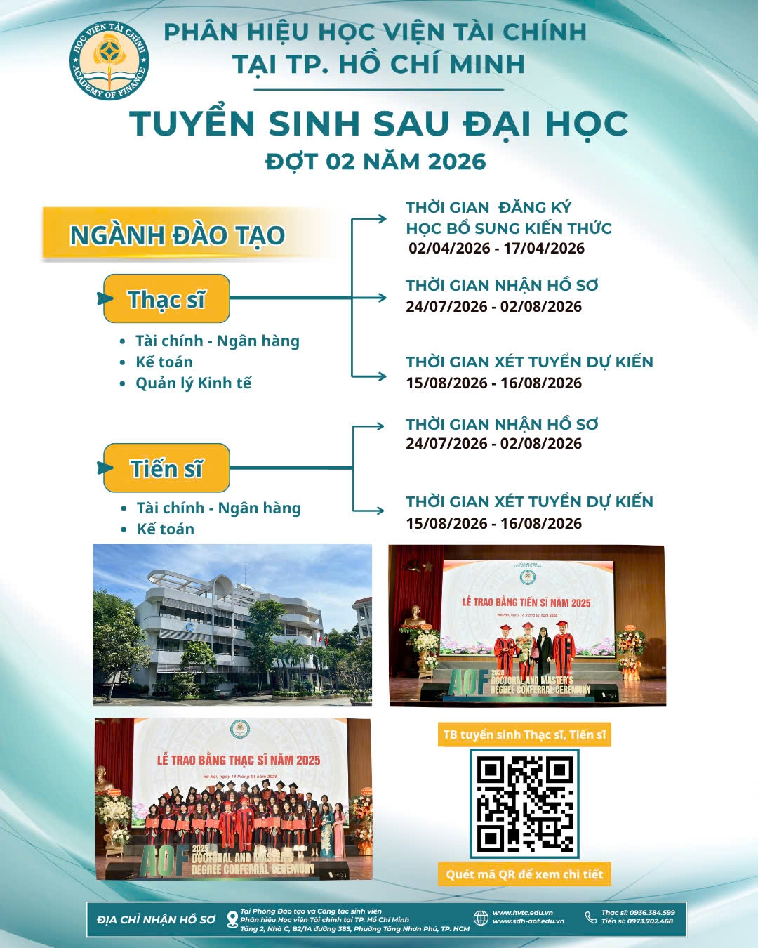 Học viện Tài chính tuyển sinh trình độ thạc sĩ, tiến sĩ đợt 2 năm 2026 tại khu vực phía Nam Học viện Tài chính tuyển sinh trình độ thạc sĩ, tiến sĩ đợt 2 năm 2026 tại khu vực phía Nam