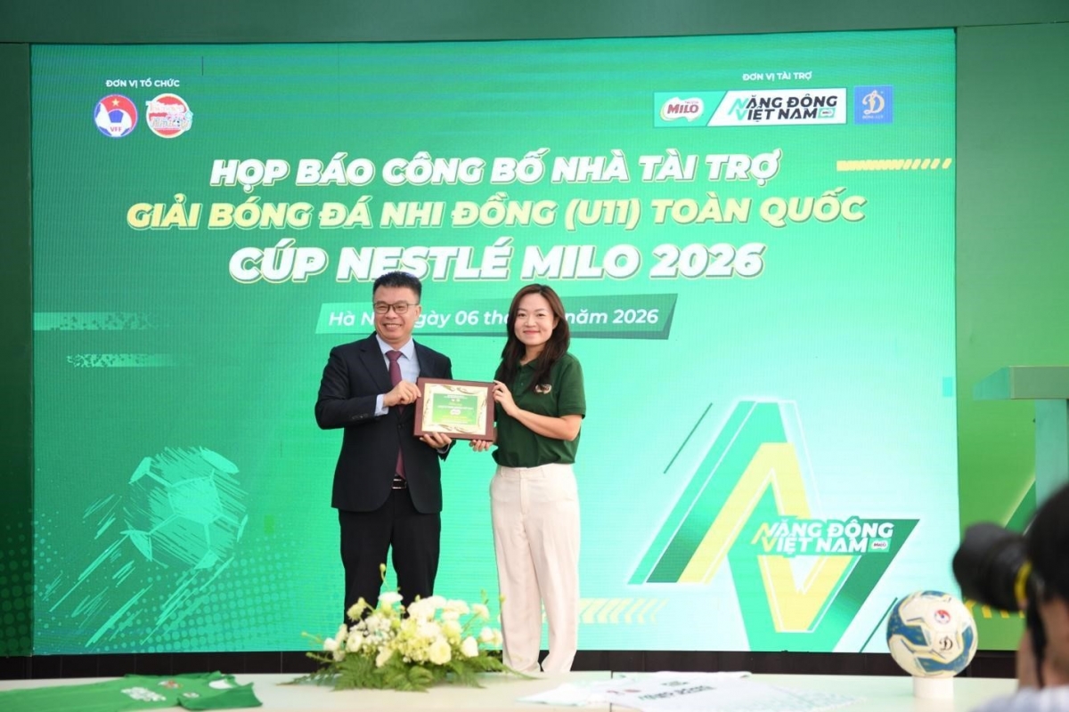 Nestlé Milo tiếp tục đồng hành truyền cảm hứng năng động cho Giải Bóng đá Nhi đồng (U11) toàn quốc 2026 Nestlé Milo tiếp tục đồng hành truyền cảm hứng năng động cho Giải Bóng đá Nhi đồng (U11) toàn quốc 2026