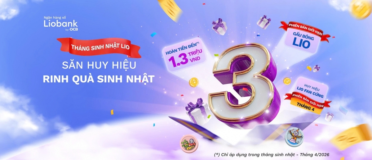 Liobank “chiêu đãi” người dùng bằng loạt ưu đãi mừng tuổi lên 3