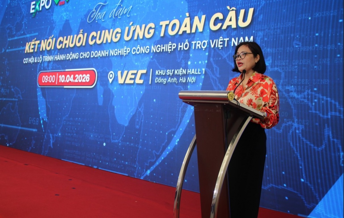 bà Trần Thị Thanh Tâm - Giám đốc Trung tâm Hỗ trợ Doanh nghiệp Vừa và Nhỏ (VCCI)