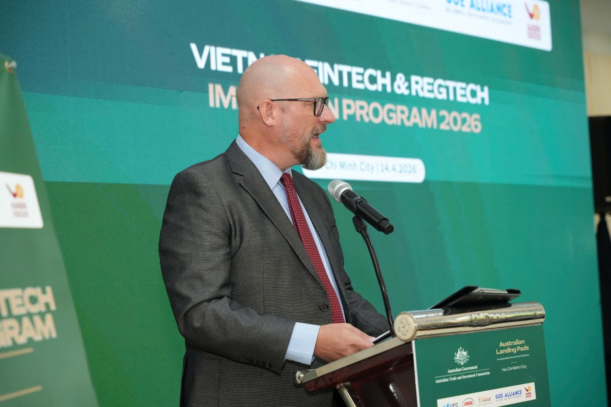 Ông Rich McClellan, CEO Cơ quan điều hành Trung tâm Tài chính Quốc tế Việt Nam tại Thành phố Hồ Chí Minh phát biểu tại sự kiện. Ông Rich McClellan, CEO Cơ quan điều hành Trung tâm Tài chính Quốc tế Việt Nam tại Thành phố Hồ Chí Minh phát biểu tại sự kiện.