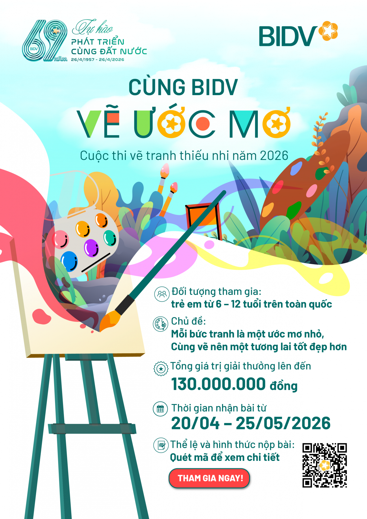 BIDV phát động cuộc thi vẽ tranh thiếu nhi “Cùng BIDV vẽ ước mơ”