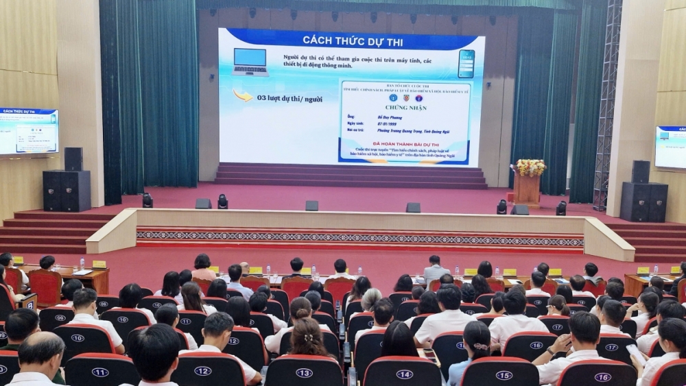 Quảng Ngãi phát động Cuộc thi trực tuyến tìm hiểu chính sách, pháp luật bảo hiểm xã hội, bảo hiểm y tế