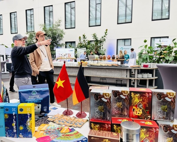 Khu trưng bày cà phê của Việt Nam trong khuôn khổ sự kiện Kaffee Campus 2026. 