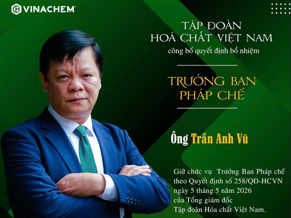 Vinachem bổ nhiệm loạt nhân sự chủ chốt, kiện toàn bộ máy lãnh đạo cấp Ban Vinachem bổ nhiệm loạt nhân sự chủ chốt, kiện toàn bộ máy lãnh đạo cấp Ban