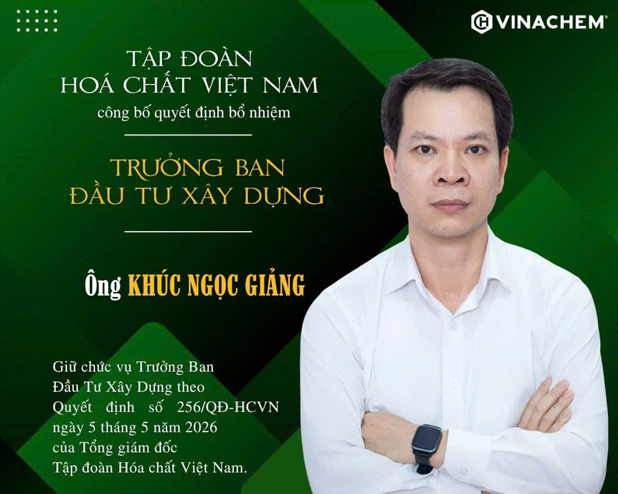 Vinachem bổ nhiệm loạt nhân sự chủ chốt, kiện toàn bộ máy lãnh đạo cấp Ban Vinachem bổ nhiệm loạt nhân sự chủ chốt, kiện toàn bộ máy lãnh đạo cấp Ban