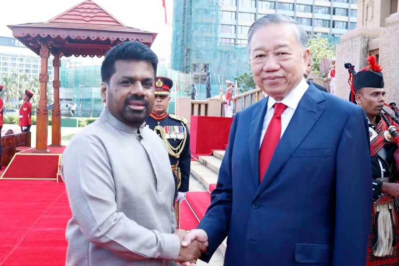 Lễ đón trọng thể Tổng Bí thư, Chủ tịch nước Tô Lâm thăm cấp Nhà nước Sri Lanka