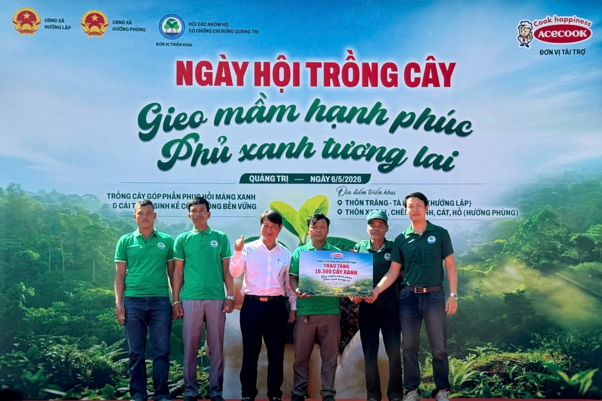 Acecook Việt Nam khởi động dự án trồng 10.500 cây xanh tại Quảng Trị