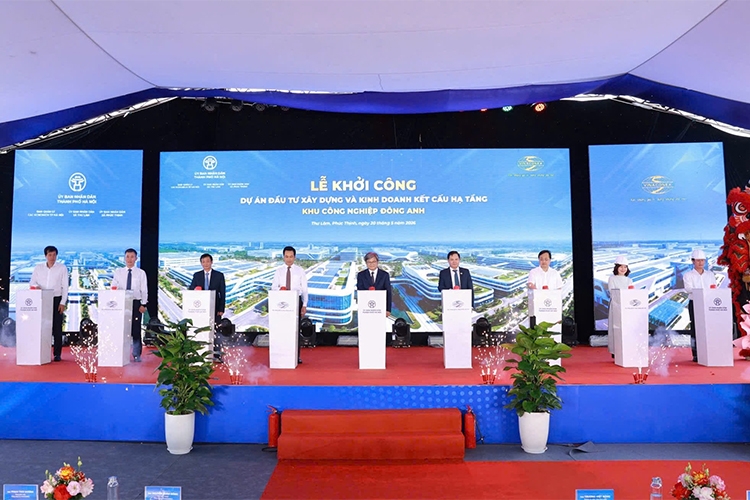 Lễ khởi công Dự án đầu tư xây dựng và kinh doanh kết cấu hạ tầng Khu công nghiệp Đông Anh - Không gian công nghiệp thế hệ mới, cực tăng trưởng phía Bắc của Thủ đô Lễ khởi công Dự án đầu tư xây dựng và kinh doanh kết cấu hạ tầng Khu công nghiệp Đông Anh - Không gian công nghiệp thế hệ mới, cực tăng trưởng phía Bắc của Thủ đô