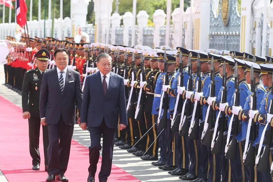 Lễ đón Tổng Bí thư, Chủ tịch nước Tô Lâm và Phu nhân thăm chính thức Vương quốc Thái Lan
