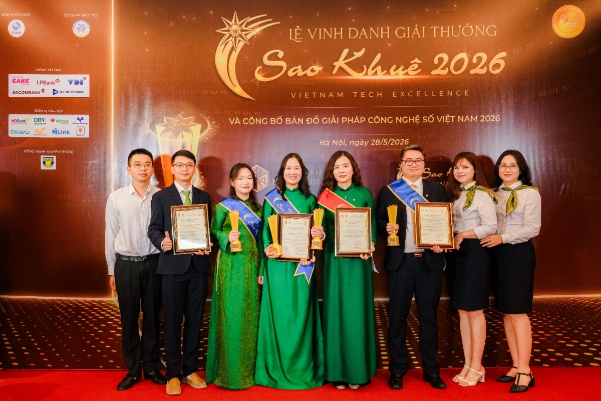 Bốn giải pháp số của Vietcombank được vinh danh tại Giải thưởng Sao Khuê 2026