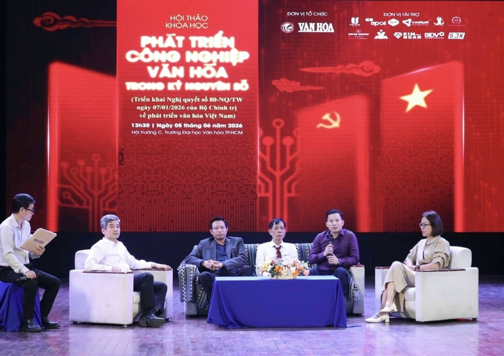 Hội thảo khoa học “Triển khai Nghị quyết 80-NQ/TW - Phát triển công nghiệp văn hóa trong kỷ nguyên số” . Ảnh: TG