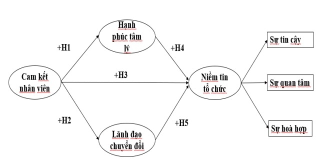 Mối quan hệ giữa hạnh phúc tâm lý, lãnh đạo chuyển đổi, cam kết nhân viên và niềm tin tổ chức tại các doanh nghiệp thực phẩm ở TP. Hồ Chí Minh
