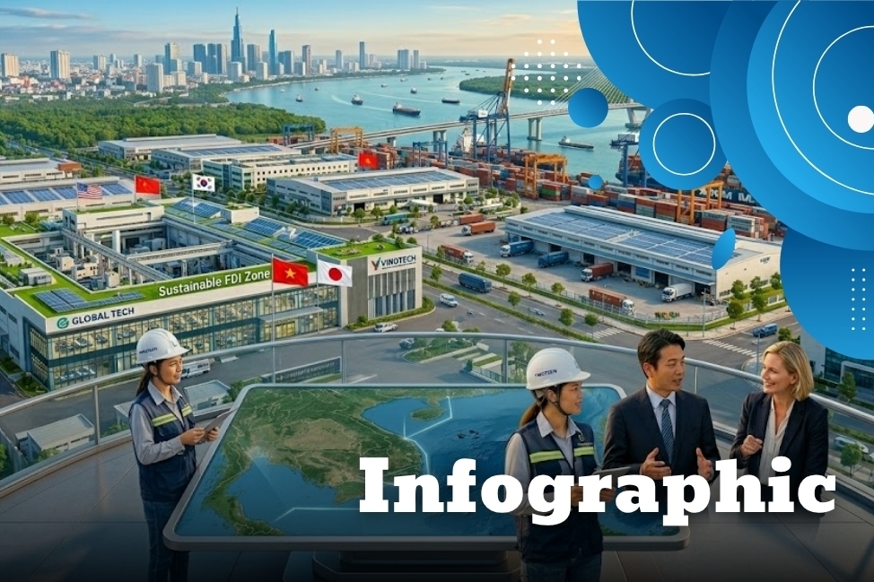 INFOGRAPHIC: Đến năm 2030 thu hút 200-300 tỷ USD vốn đầu tư nước ngoài đăng ký