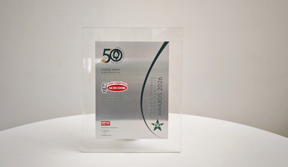 Acecook Việt Nam tiếp tục vào Top 50 doanh nghiệp phát triển bền vững tiêu biểu Việt Nam