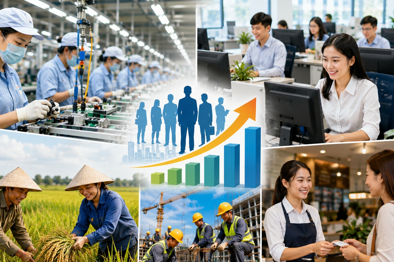Thị trường lao động phục hồi, thu nhập bình quân đạt 9 triệu đồng/tháng