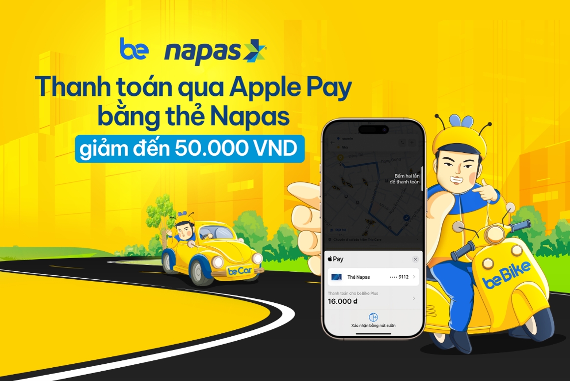 Thanh toán Apple Pay bằng thẻ NAPAS trên BE nhận nhiều ưu đãi