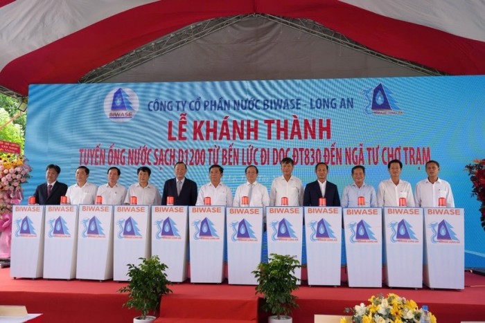 BIWASE Long An khánh thành tuyến ống truyền tải nước sạch dài 19,6 km, vốn đầu tư 791 tỷ đồng