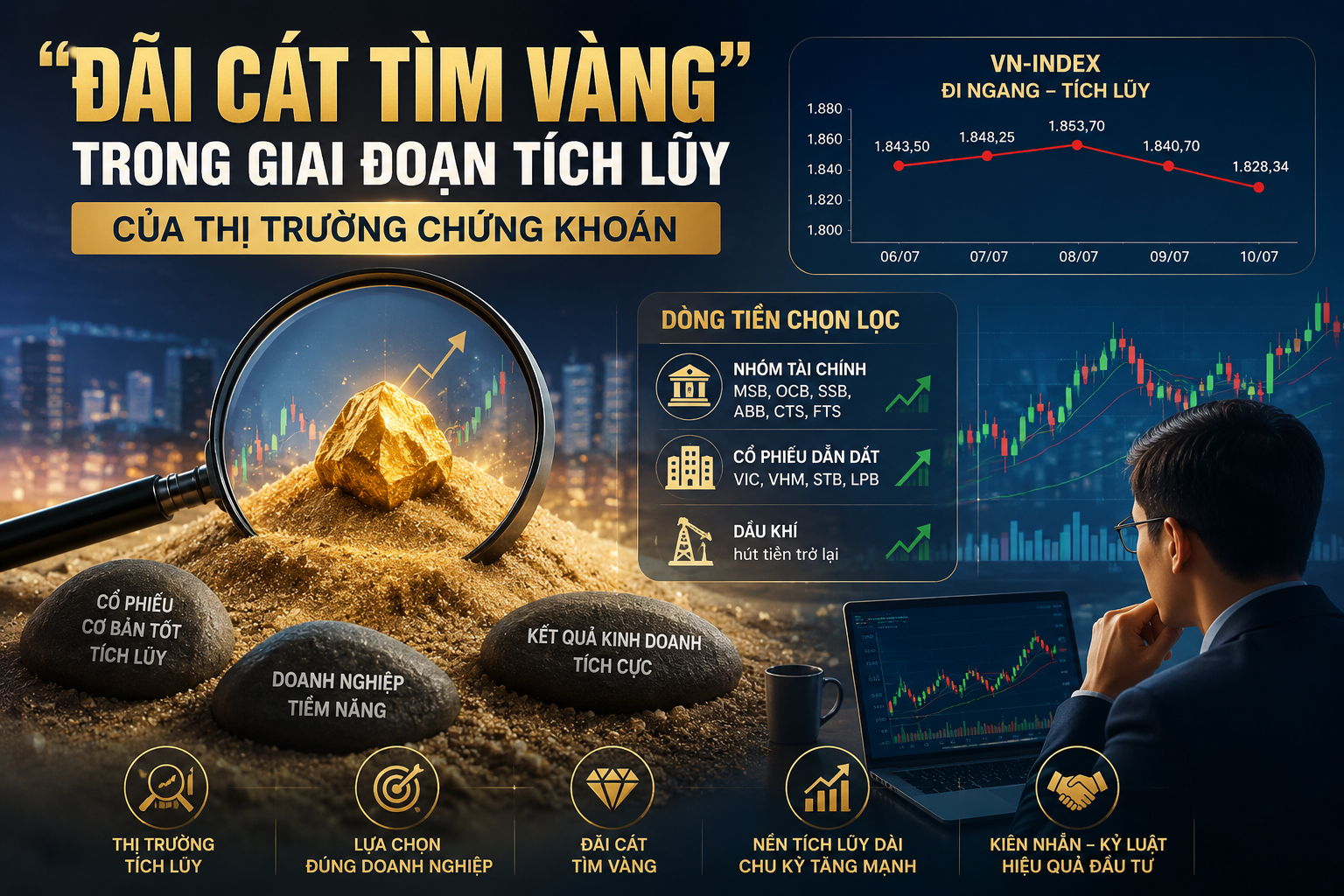 Đãi cát tìm vàng trong giai đoạn tích lũy của thị trường chứng khoán Đãi cát tìm vàng trong giai đoạn tích lũy của thị trường chứng khoán