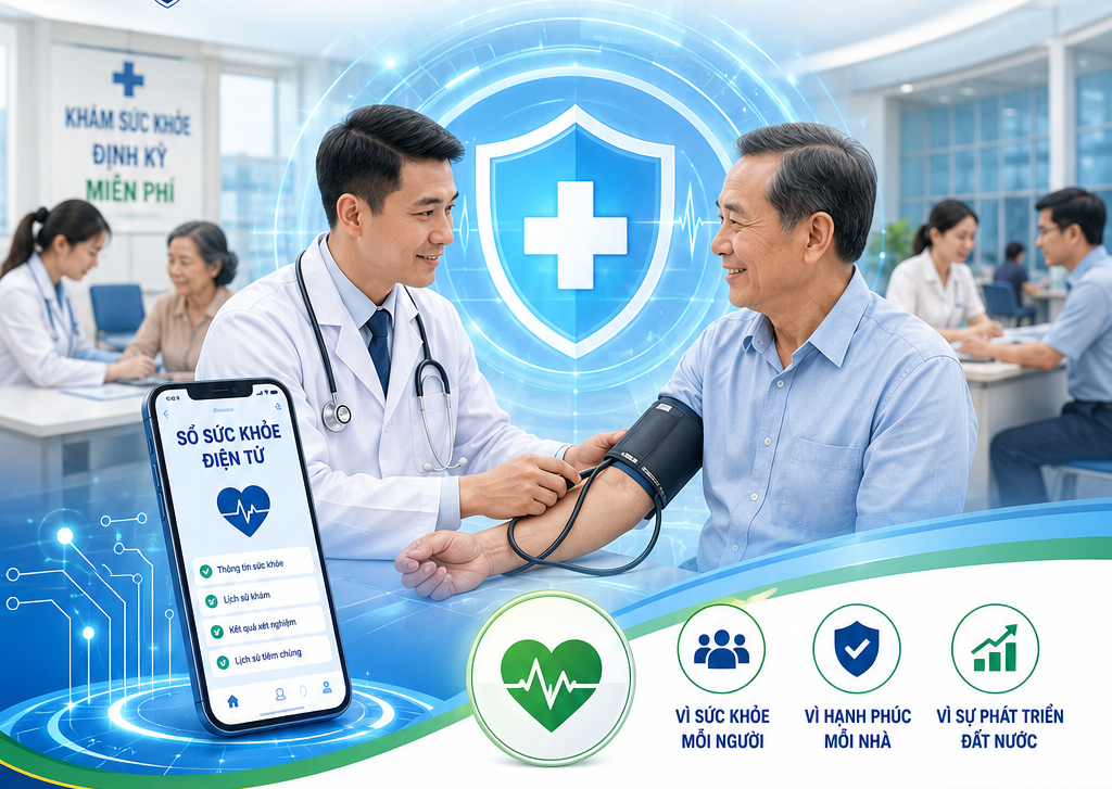 Sẵn sàng tiếp nhận, đồng bộ dữ liệu khám, sức khỏe định kỳ, khám sàng lọc miễn phí