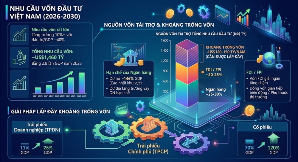 Dragon Capital: Mỗi năm Việt Nam cần bổ sung 120-150 tỷ USD vốn đầu tư Dragon Capital: Mỗi năm Việt Nam cần bổ sung 120-150 tỷ USD vốn đầu tư