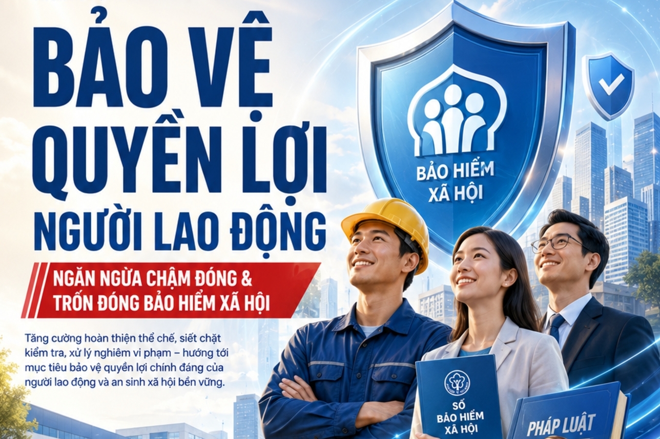 INFOGRAPHIC: Bảo vệ quyền lợi người lao động, ngăn ngừa chậm đóng, trốn đóng bảo hiểm xã hội, bảo hiểm y tế