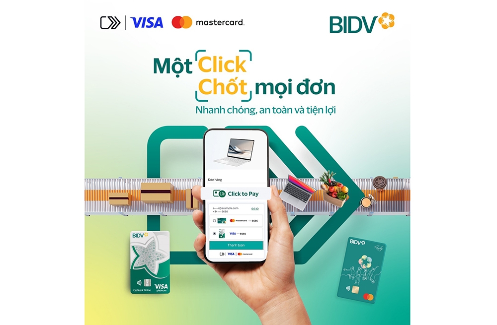 BIDV triển khai Click to Pay, nâng trải nghiệm thanh toán trực tuyến