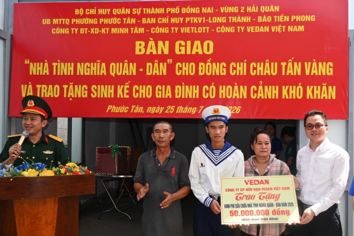 Vedan đồng hành xây dựng “Nhà tình nghĩa quân – dân”