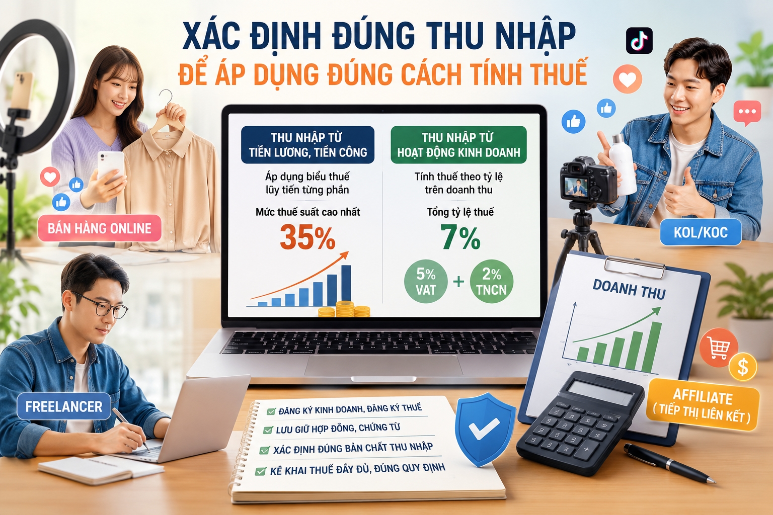 Bán hàng online, tiếp thị liên kết: Khi nào áp dụng thuế theo doanh thu, khi nào tính theo biểu lũy tiến?