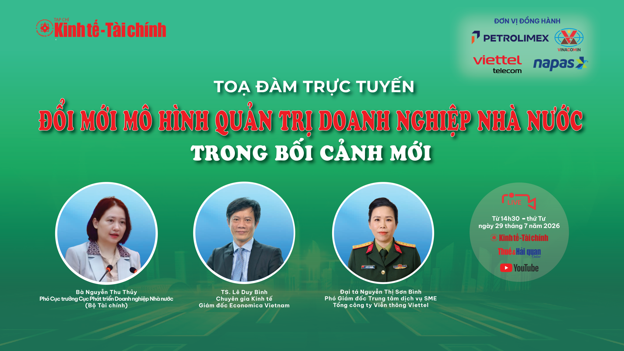 Sắp diễn ra Tọa đàm trực tuyến: Đổi mới mô hình quản trị doanh nghiệp nhà nước trong bối cảnh mới