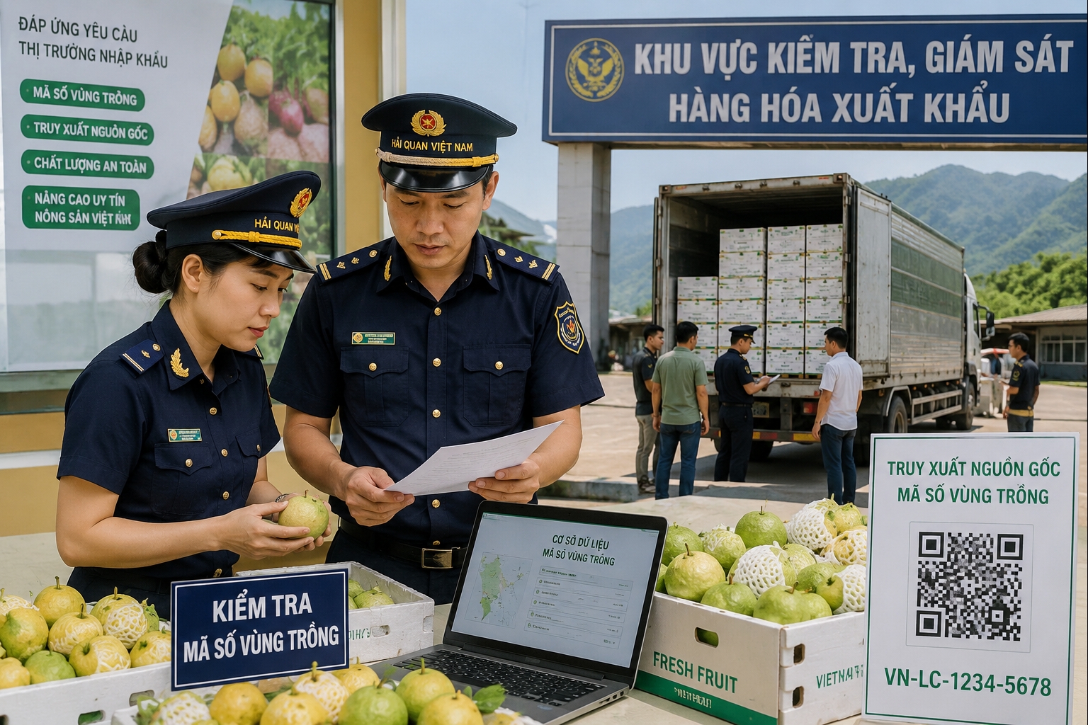 Hải quan khu vực VII phối hợp kiểm tra mã số vùng trồng, ngăn gian lận