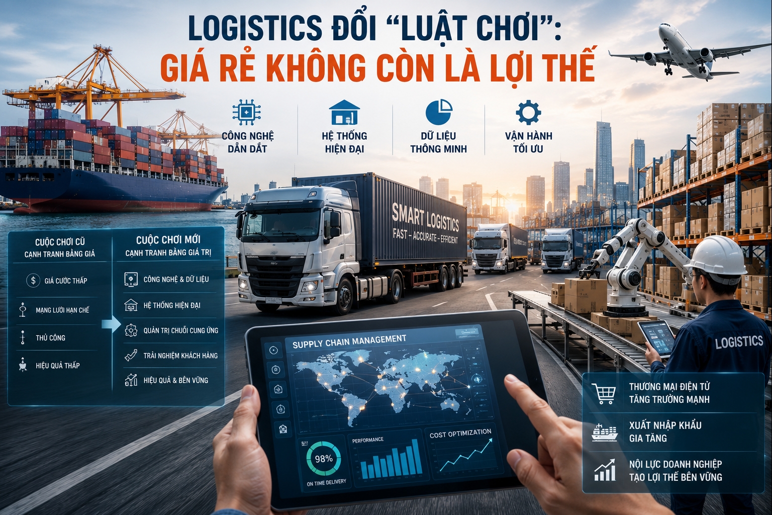 Logistics đổi “luật chơi”: Giá rẻ không còn là lợi thế