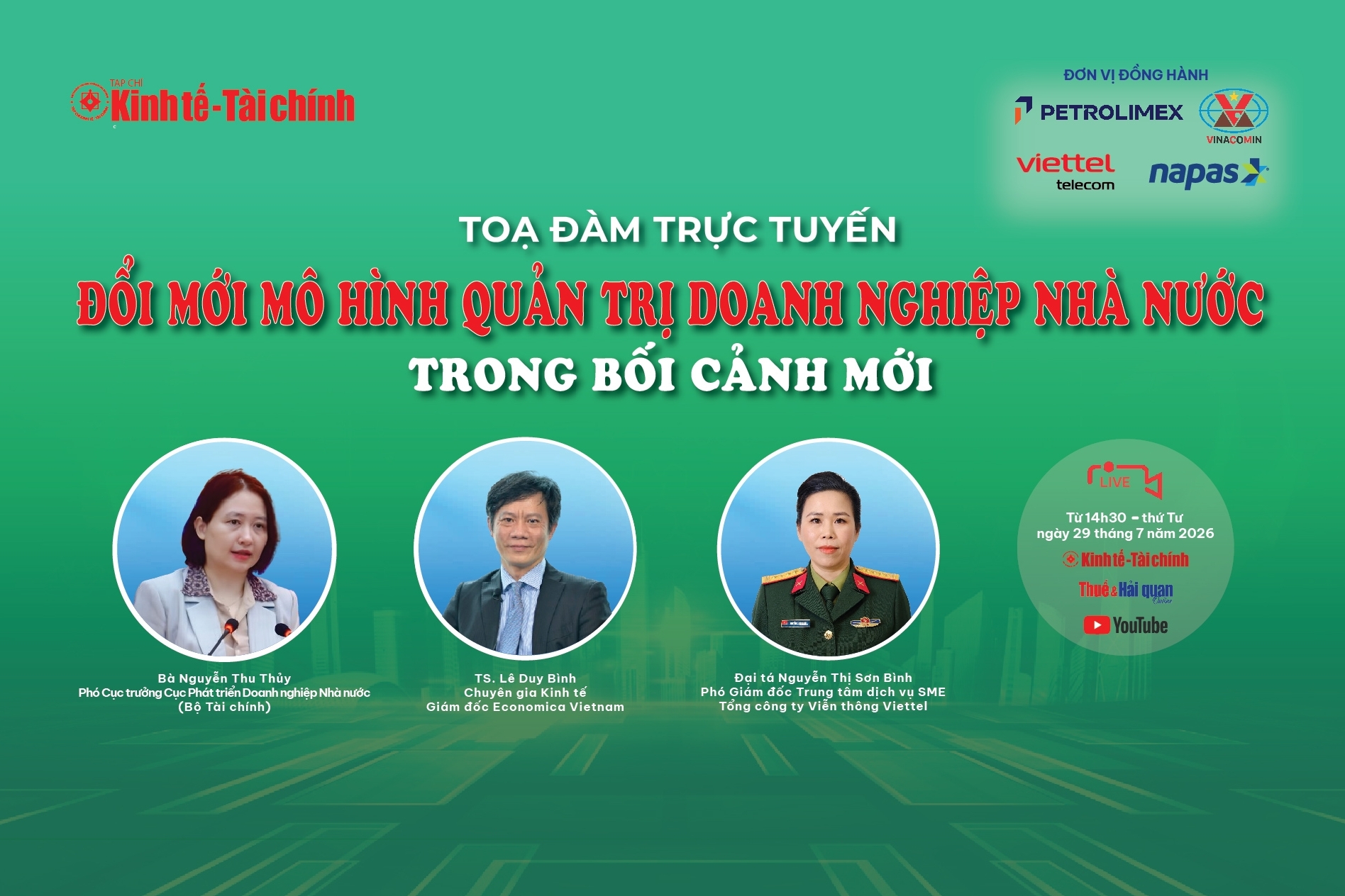 Lời cảm ơn của Ban tổ chức Tọa đàm trực tuyến "Đổi mới mô hình quản trị doanh nghiệp nhà nước trong bối cảnh mới"