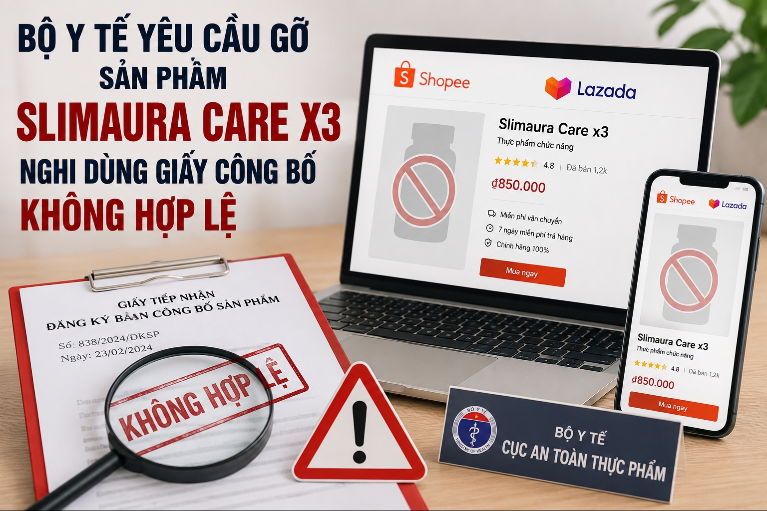 Bộ Y tế yêu cầu gỡ bỏ sản phẩm nghi mạo danh giấy công bố