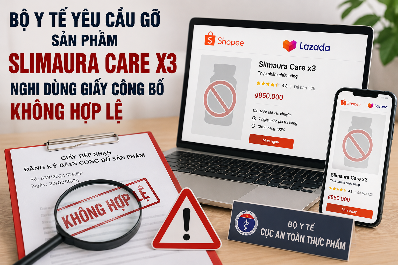 Bộ Y tế yêu cầu gỡ bỏ sản phẩm nghi mạo danh giấy công bố